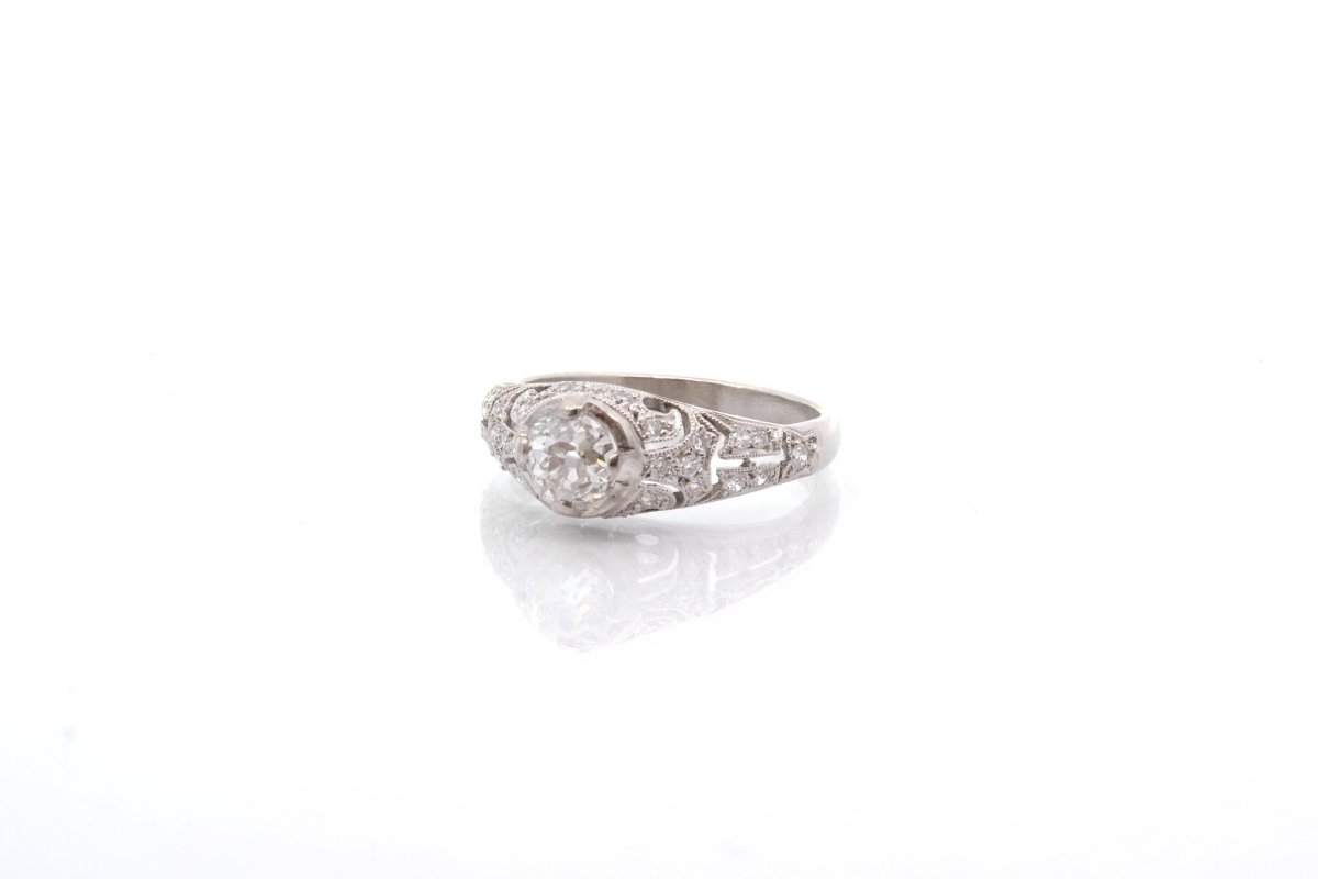 Bague vintage diamants en platine - Castafiore