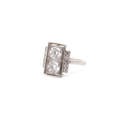 Bague vintage diamants en platine - Castafiore