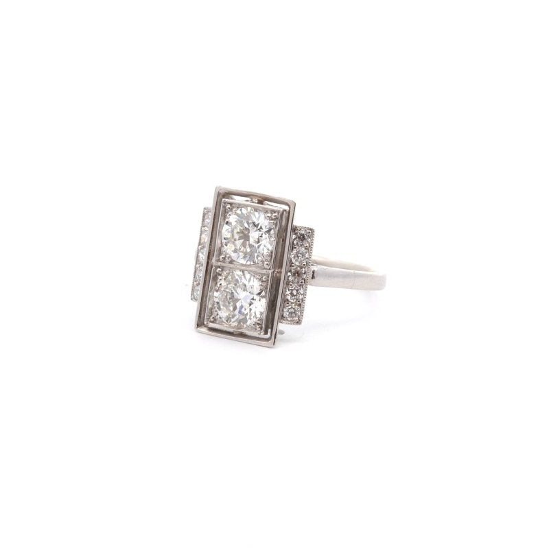 Bague vintage diamants en platine - Castafiore