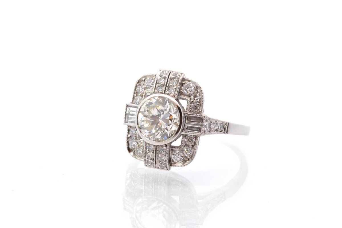 Bague vintage diamants en platine - Castafiore