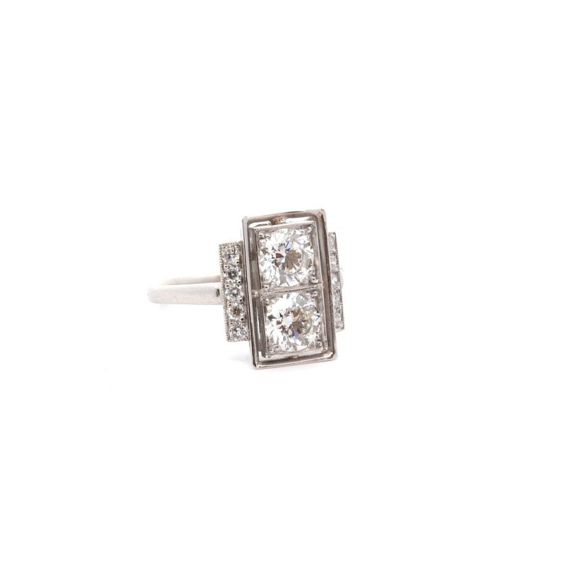 Bague vintage diamants en platine - Castafiore