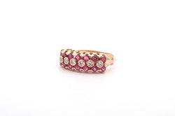 Bague Vintage Diamants et Rubis en Or 18k - Castafiore