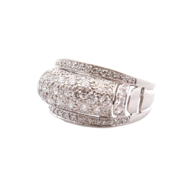 Bague VINTAGE en or blanc diamants - Castafiore