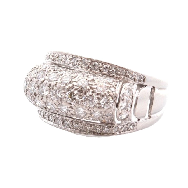 Bague VINTAGE en or blanc diamants - Castafiore