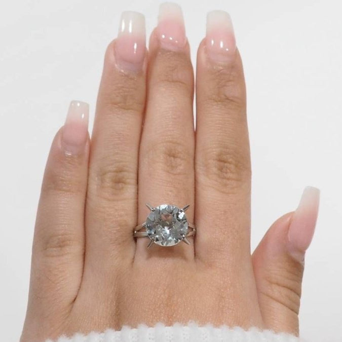 Bague vintage en or blanc et Aigue marine - Castafiore