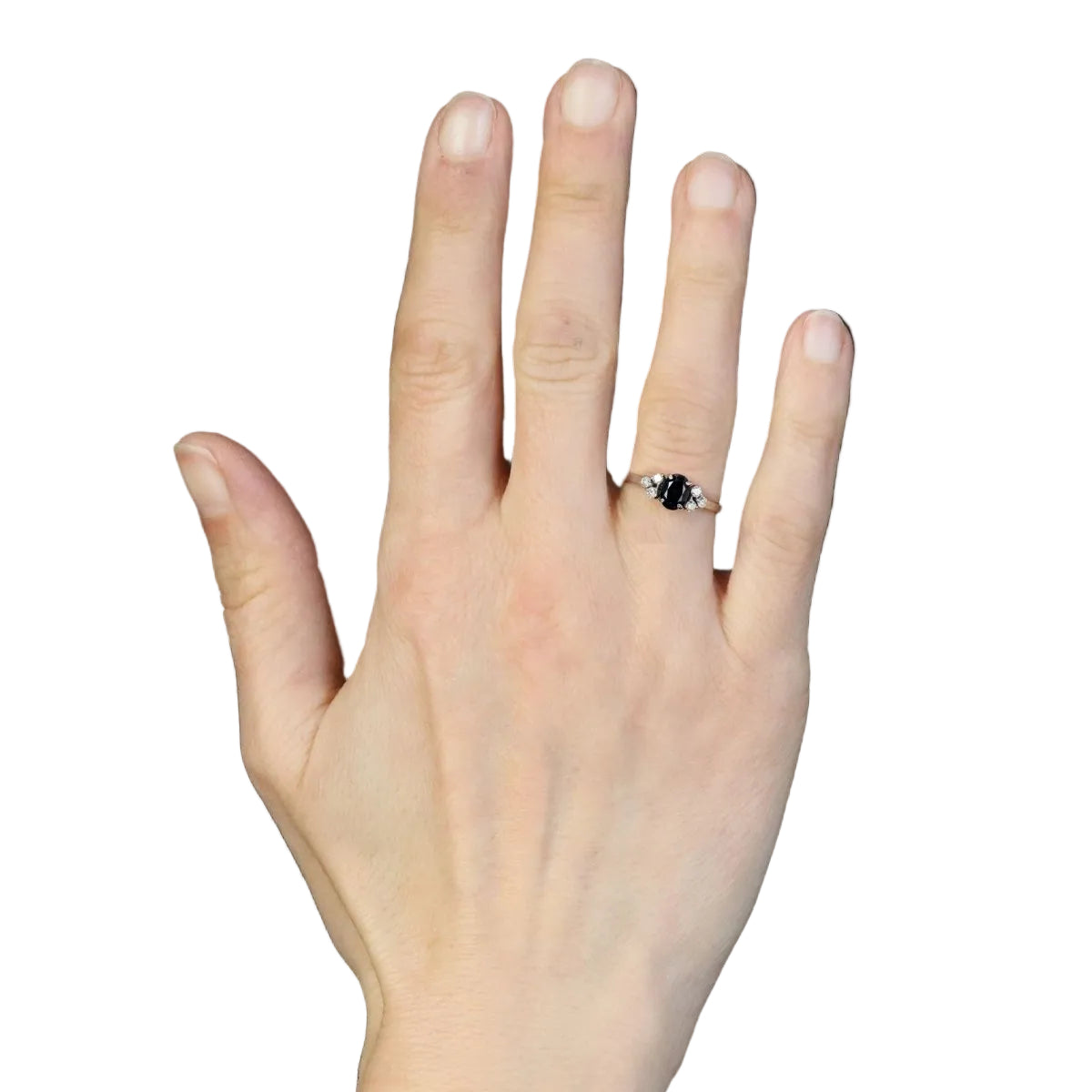 Bague vintage en or blanc et saphir - Castafiore