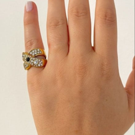 Bague Vintage en Or, Diamants et Saphirs - Castafiore