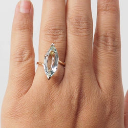 Bague vintage en or jaune et aigue marine - Castafiore
