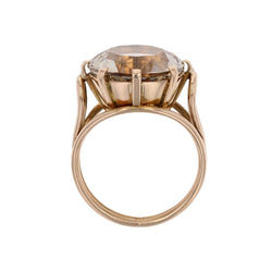 Bague vintage en or jaune et béryl jaune - Castafiore