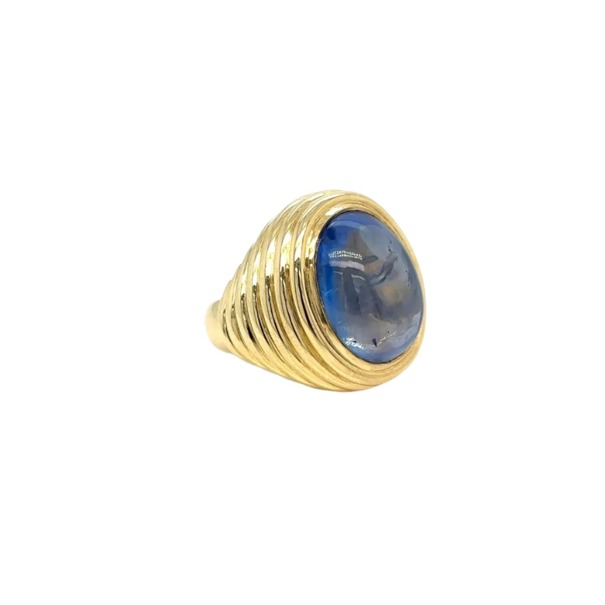 Bague Vintage en or jaune et saphir naturel non chauffé - Castafiore