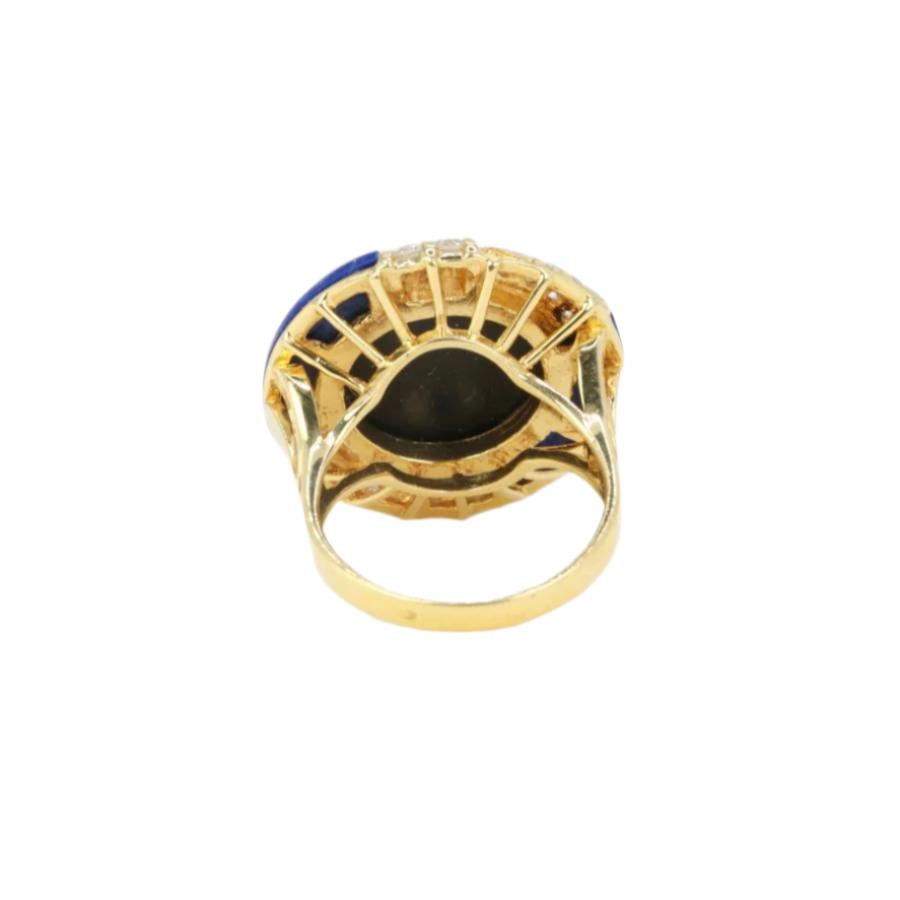 Bague vintage en or, onyx, lapis - lazuli et diamants - Castafiore