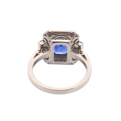 Bague vintage en platine saphir et diamants - Castafiore