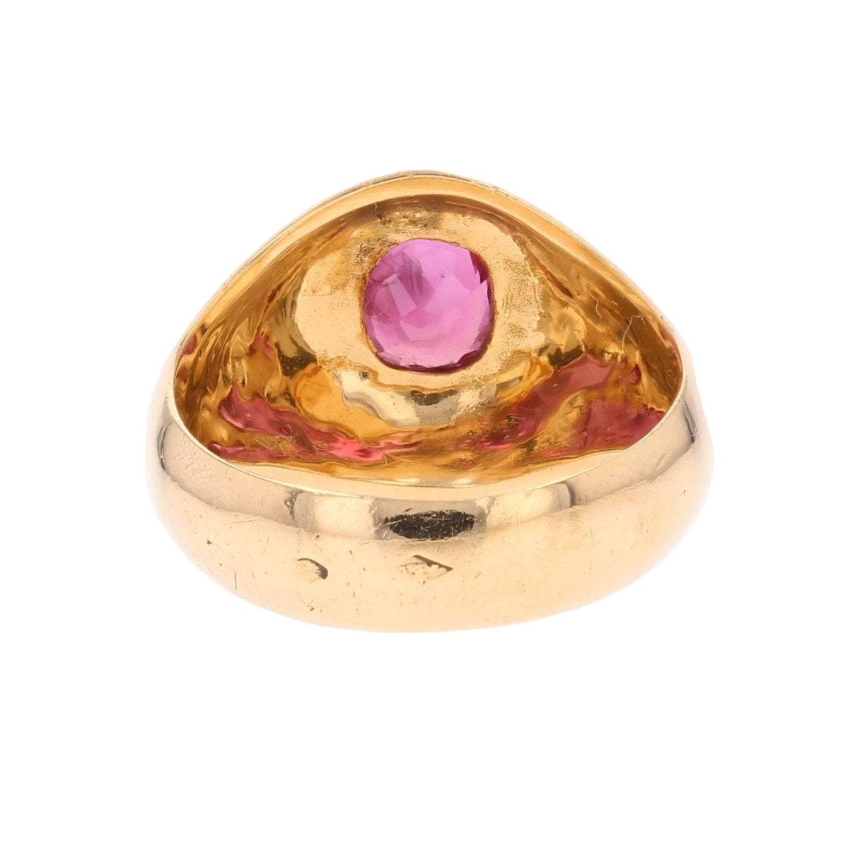 Bague Vintage Jonc en or jaune et rubis - Castafiore