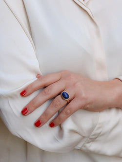 Bague vintage lapis lazuli or jaune - Castafiore