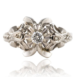 Bague vintage or blanc diamants - Castafiore