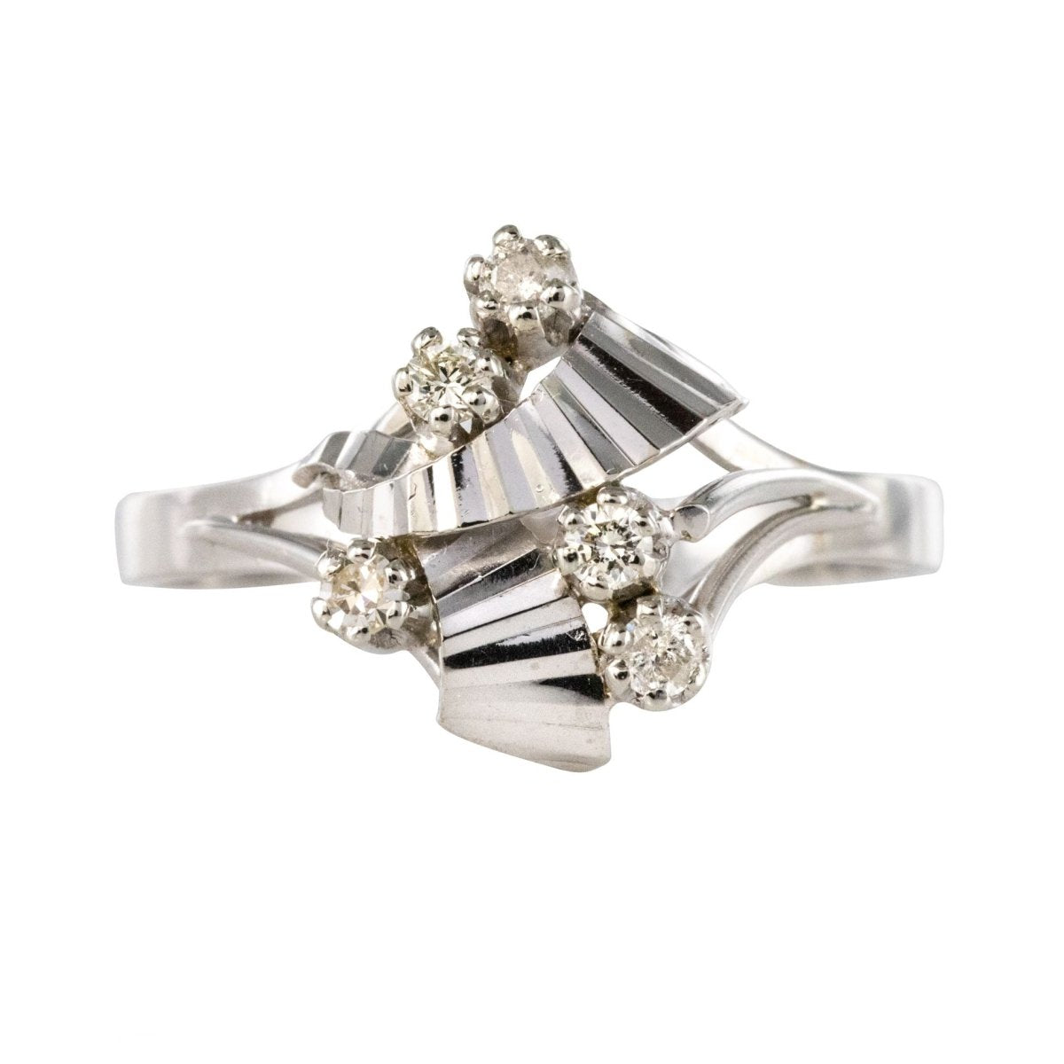 Bague vintage or blanc diamants - Castafiore