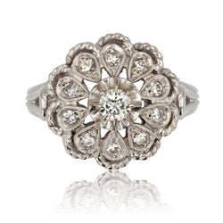 Bague vintage or blanc diamants - Castafiore