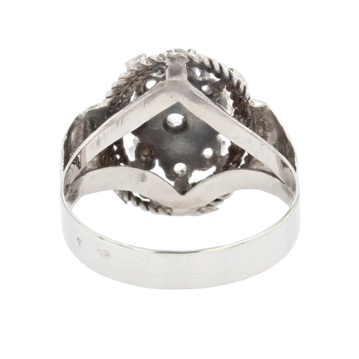 Bague vintage or blanc saphirs blancs - Castafiore