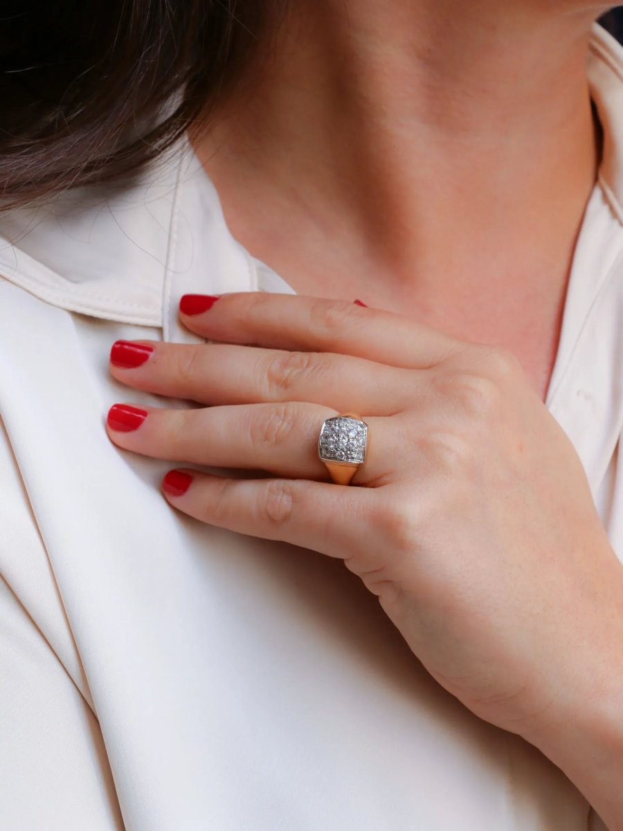 Bague vintage or diamants 0,6 carat - Castafiore