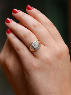 Bague vintage or diamants 0,6 carat - Castafiore