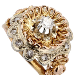 Bague vintage or rose et diamants - Castafiore