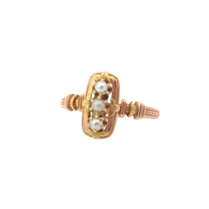 Bague vintage perles fines en or 18k - Castafiore