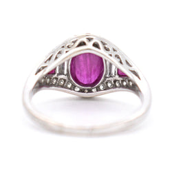 Bague Vintage Rubis et Diamants, Style Art Déco - Castafiore