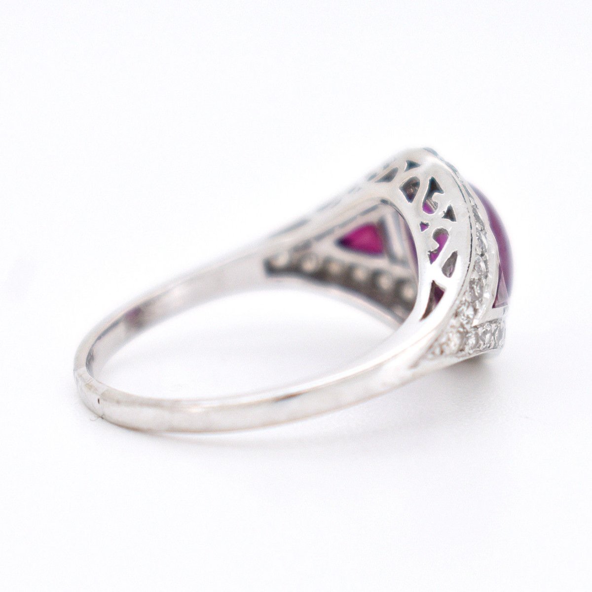 Bague Vintage Rubis et Diamants, Style Art Déco - Castafiore