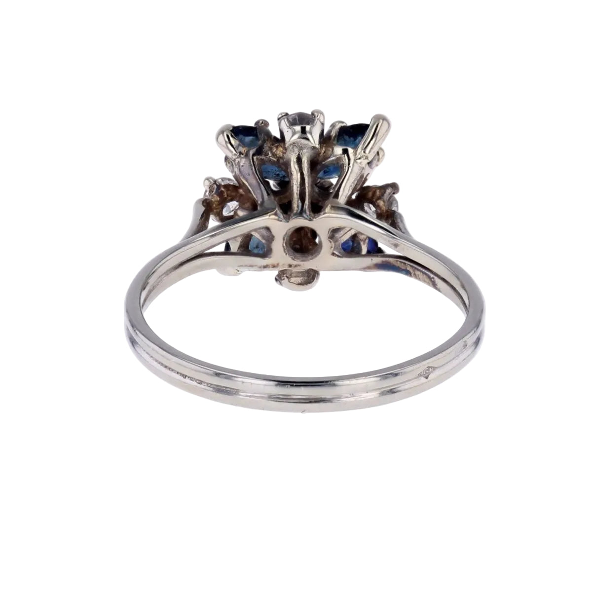 Bague vintage saphir diamants flocon - Castafiore