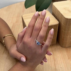 Bague vintage saphir et diamants - Castafiore