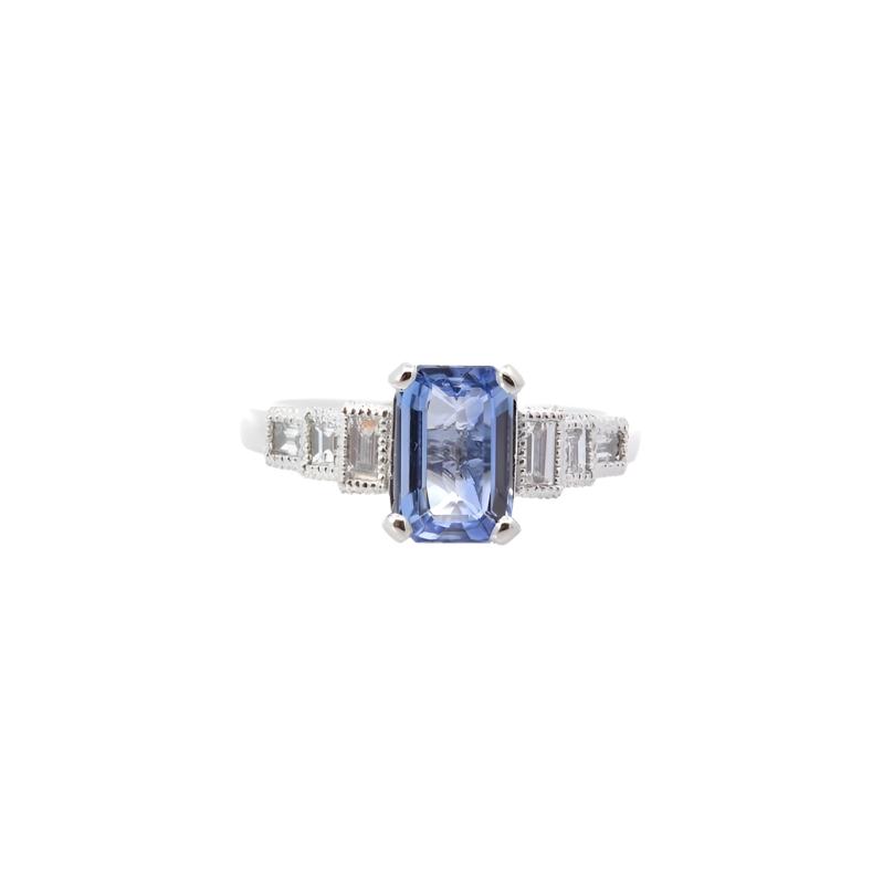 Bague vintage saphir et diamants - Castafiore