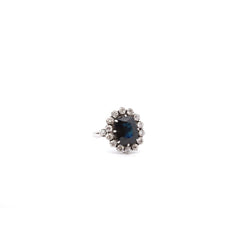 Bague vintage saphir et diamants en or 18k - Castafiore