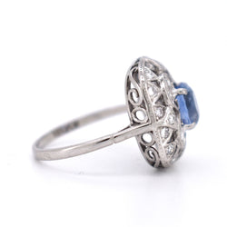 Bague Vintage Saphir et Diamants, Style Art Déco - Castafiore