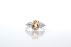 Bague vintage saphir jaune et diamants - Castafiore
