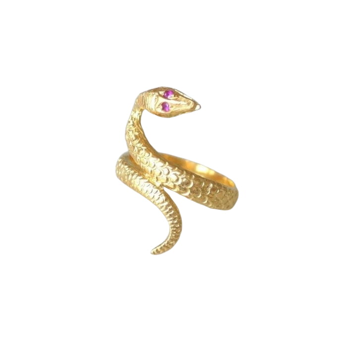 Bague vintage serpent enroulé or jaune - Castafiore