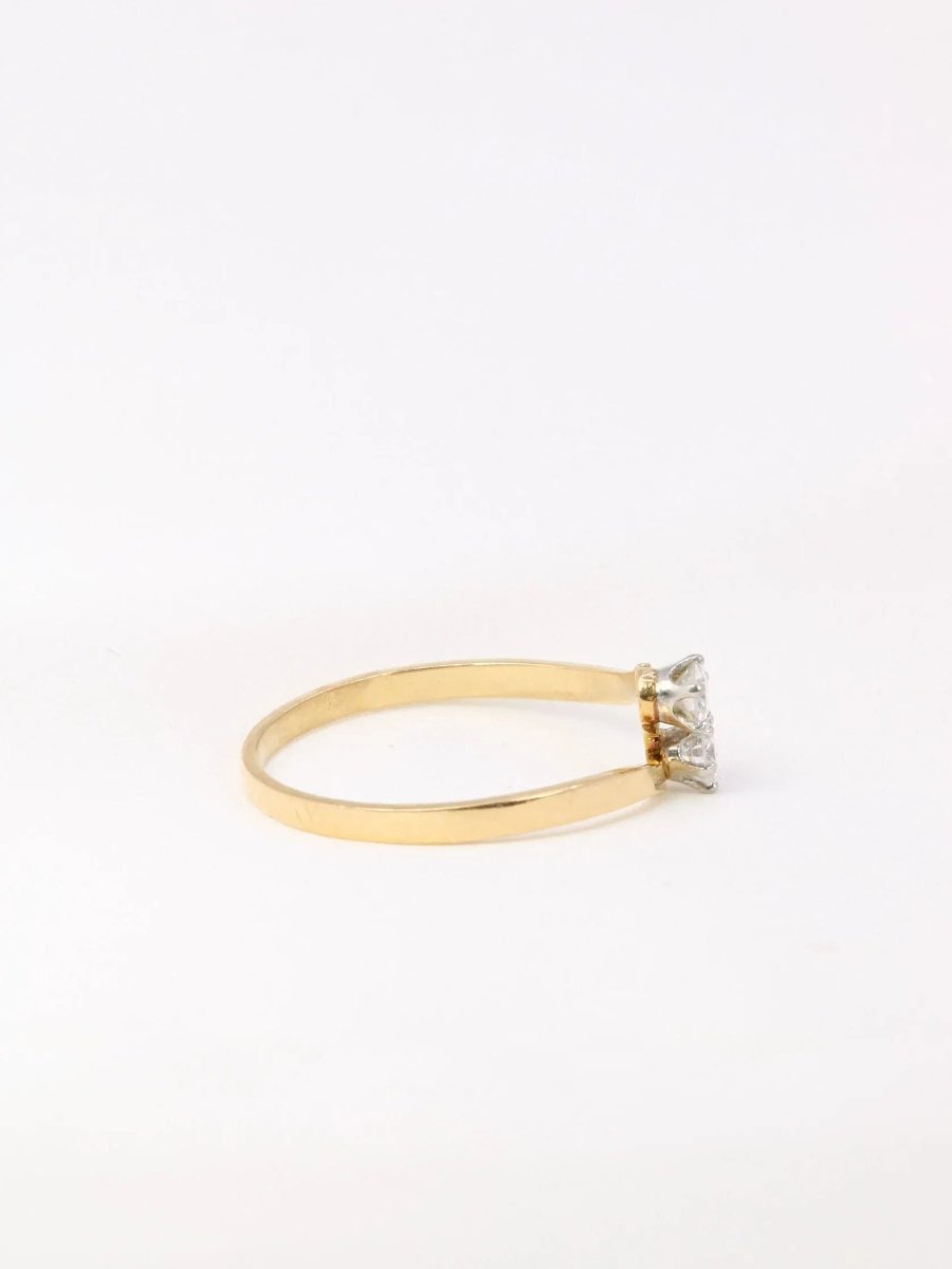 Bague vintage toi et moi en or jaune et diamants - Castafiore