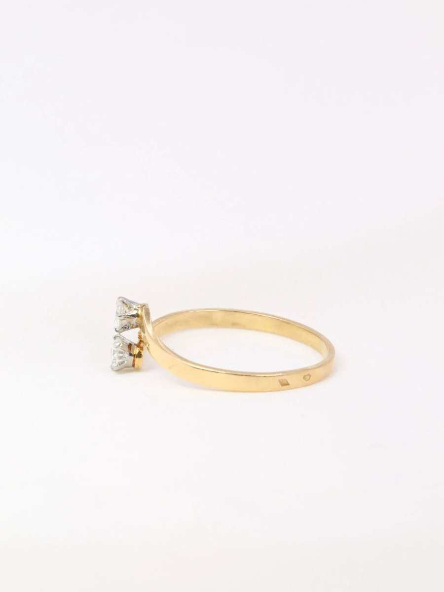 Bague vintage toi et moi en or jaune et diamants - Castafiore