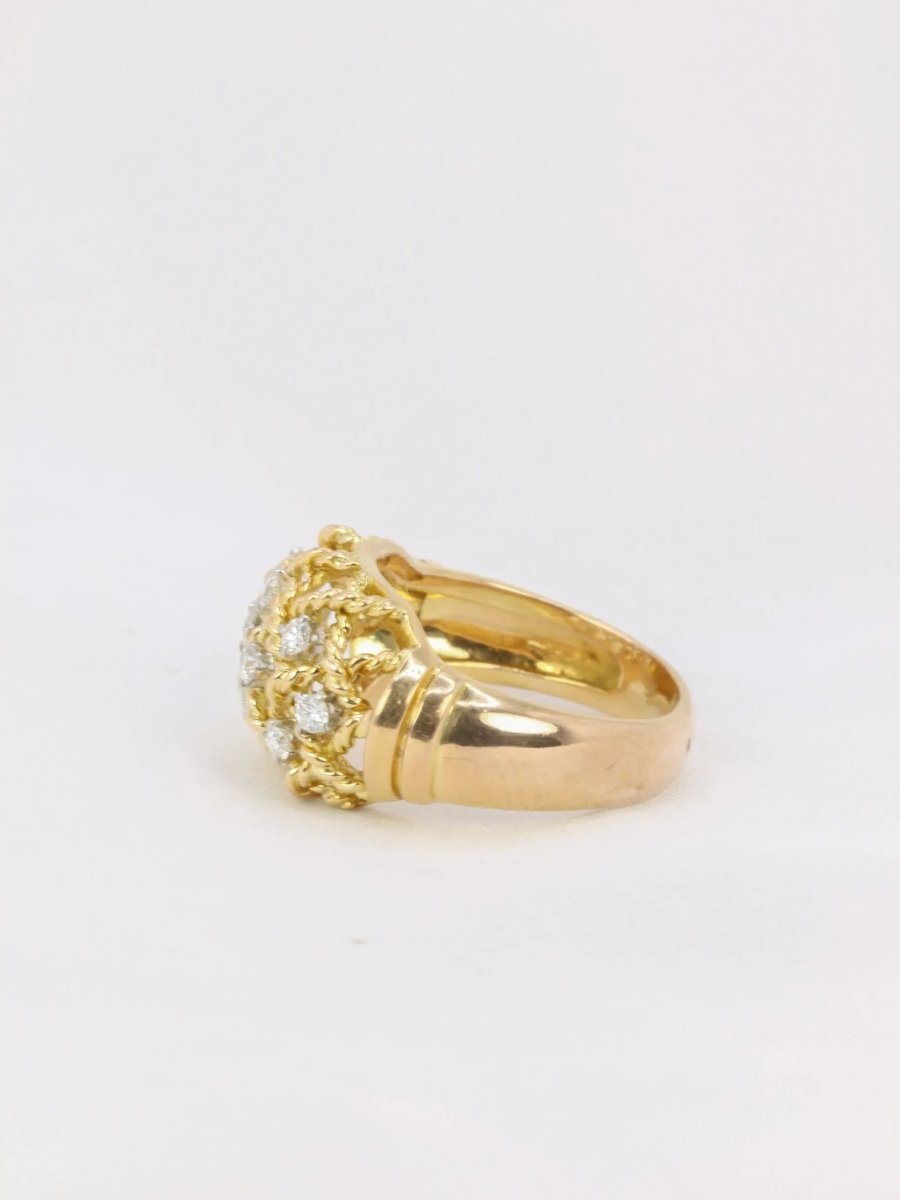 Bague vintage torsadés diamants - Castafiore