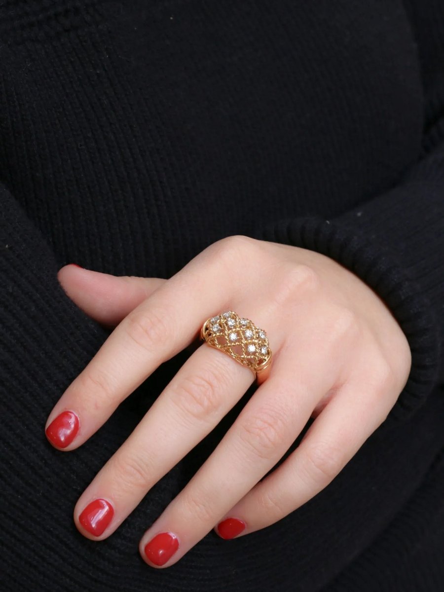 Bague vintage torsadés diamants - Castafiore