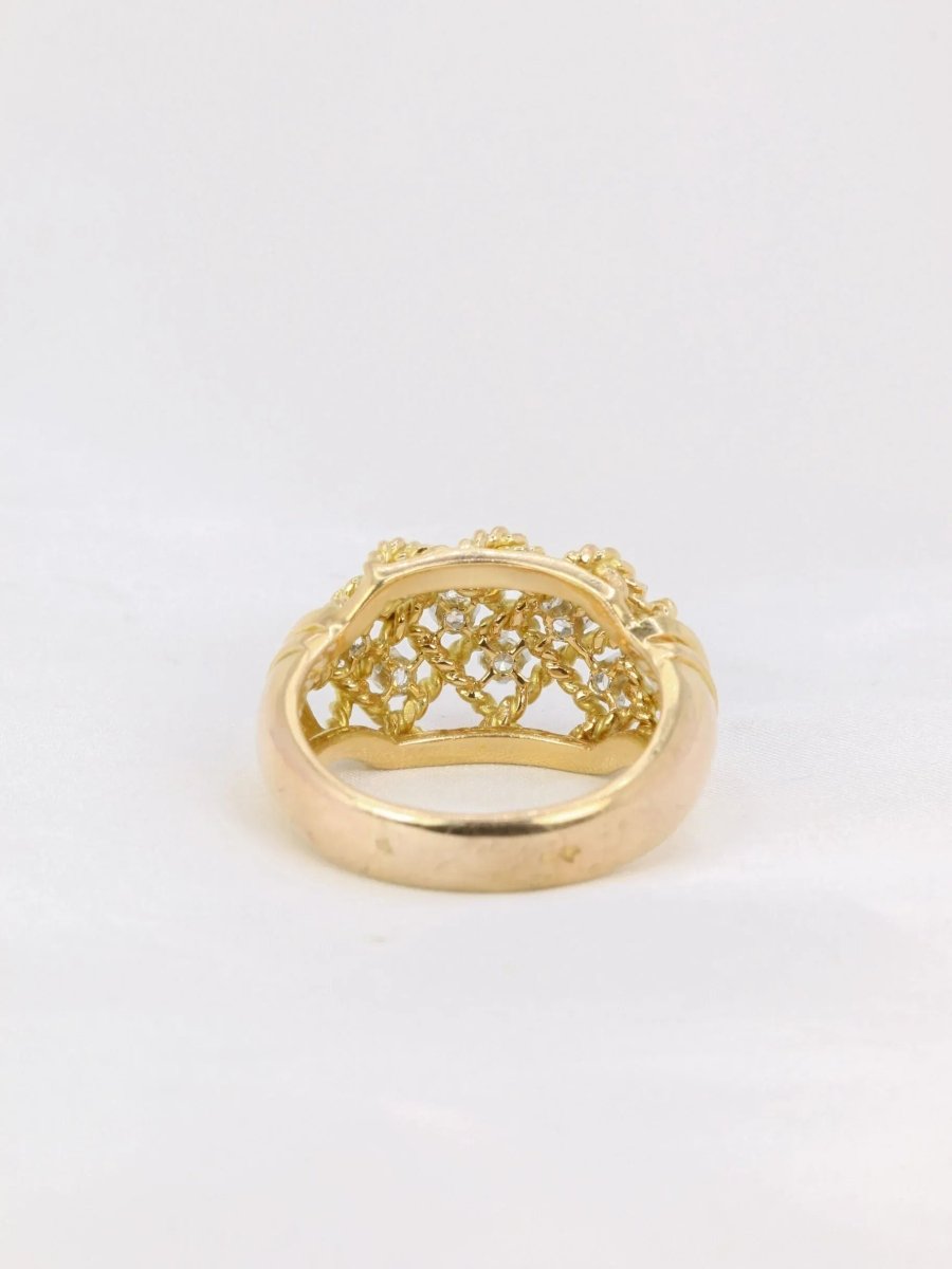 Bague vintage torsadés diamants - Castafiore