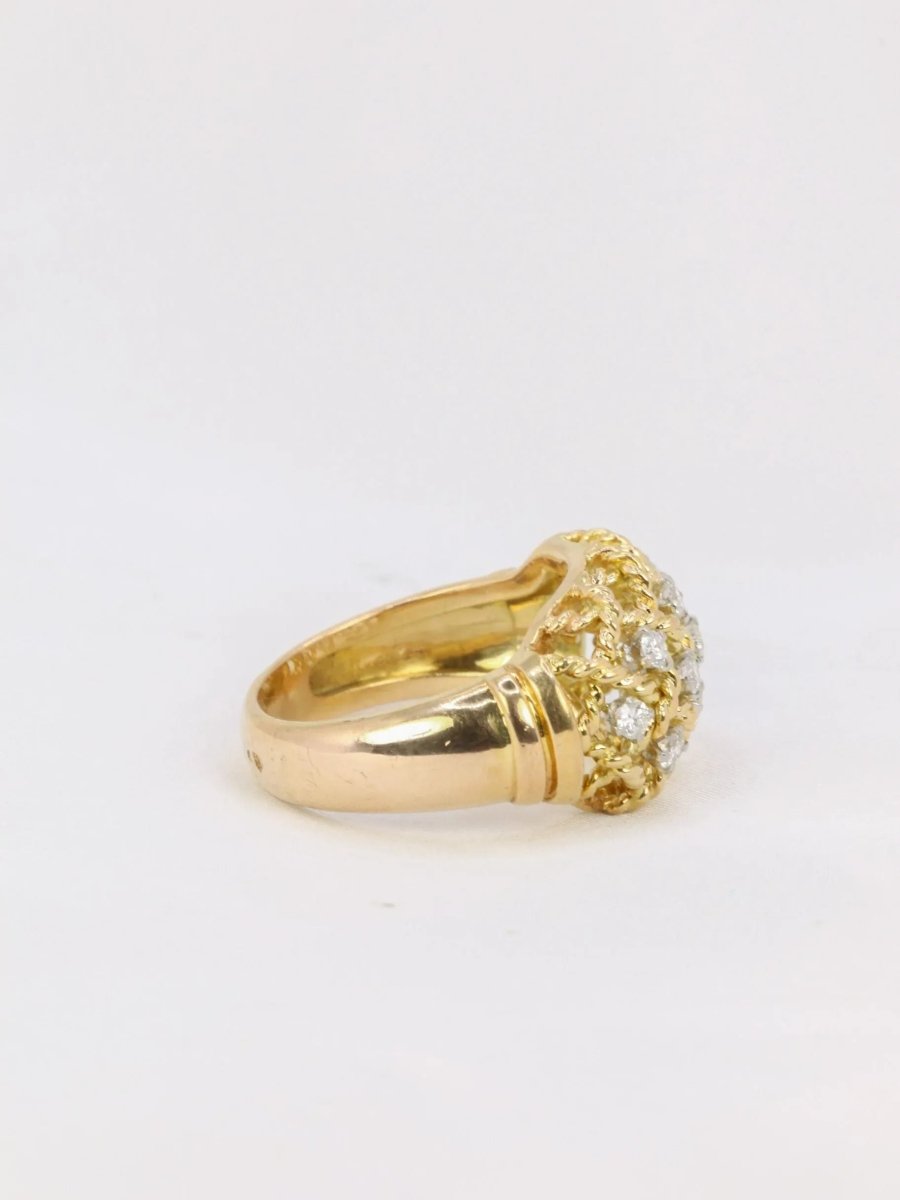 Bague vintage torsadés diamants - Castafiore