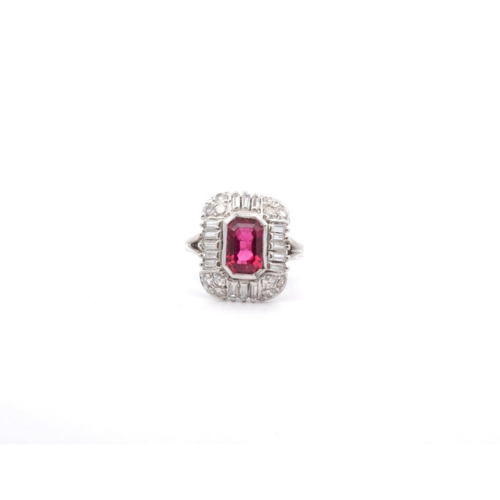 Bague vintage tourmaline et diamants - Castafiore