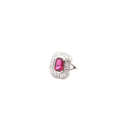 Bague vintage tourmaline et diamants - Castafiore
