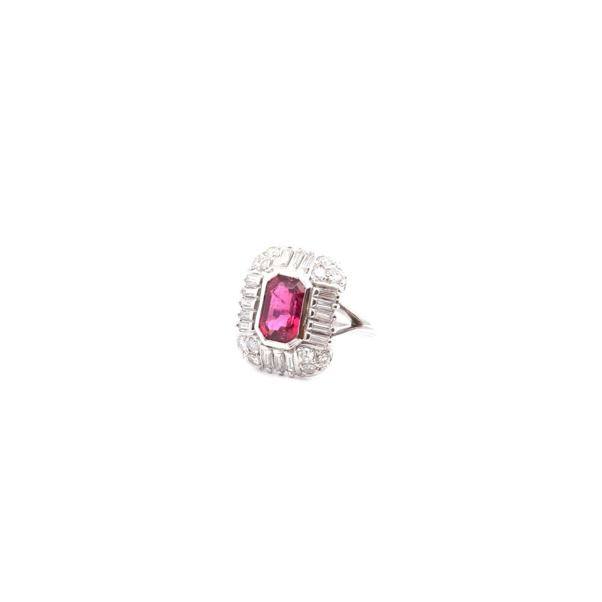 Bague vintage tourmaline et diamants - Castafiore