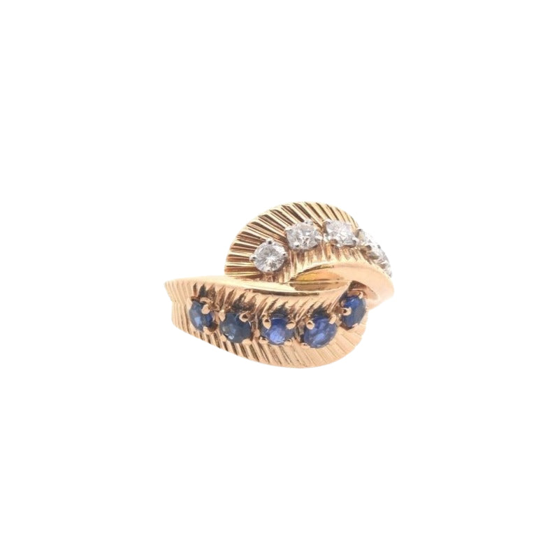 Bague vintage Van Cleef & Arpels diamants et saphirs en or - Castafiore