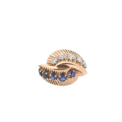 Bague vintage Van Cleef & Arpels diamants et saphirs en or - Castafiore