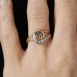 Bague virgule en or jaune et or blanc et diamant - Castafiore