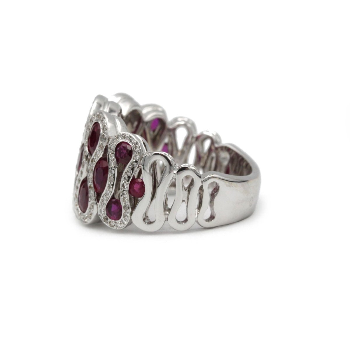 Bague WASKOLL "Wave" en rubis et diamants - Castafiore