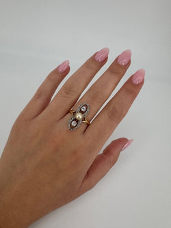 Bague XIXème - Or, perle et diamants - Castafiore