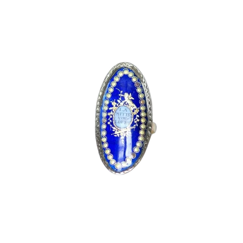 Bague XVIIIe Siècle Email Or et Argent - Castafiore